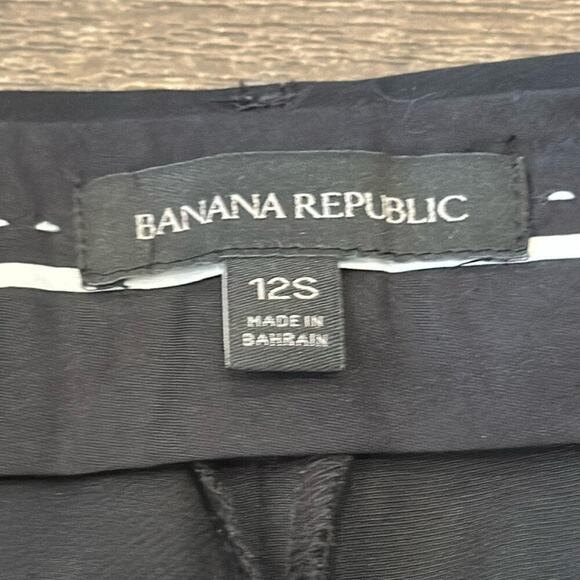 Banana Republic Women's Slim Straight Ankle Trouser Pant Black Size 12 Short - Picture 7 of 9